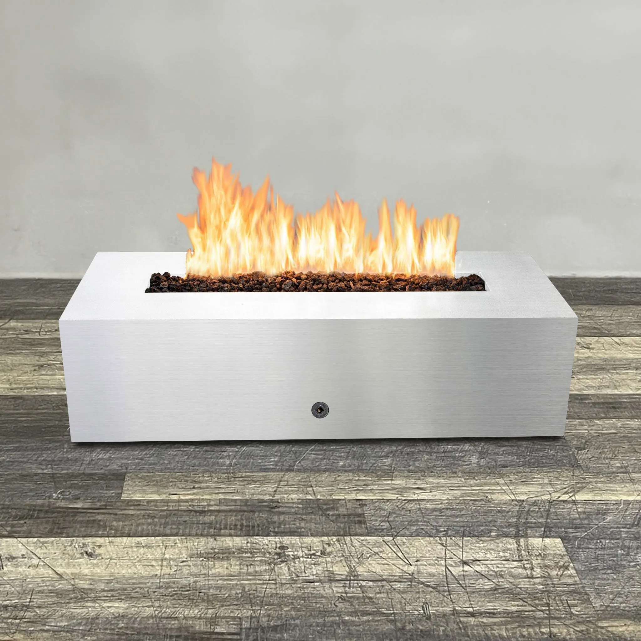 Starfire Designs Metal Gravity 60" x 24" Linear Stainless Steel Gas Fire Pit