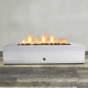 Starfire Designs Metal Gravity 72" x 38" Rectangle Stainless Steel Gas Fire Pit
