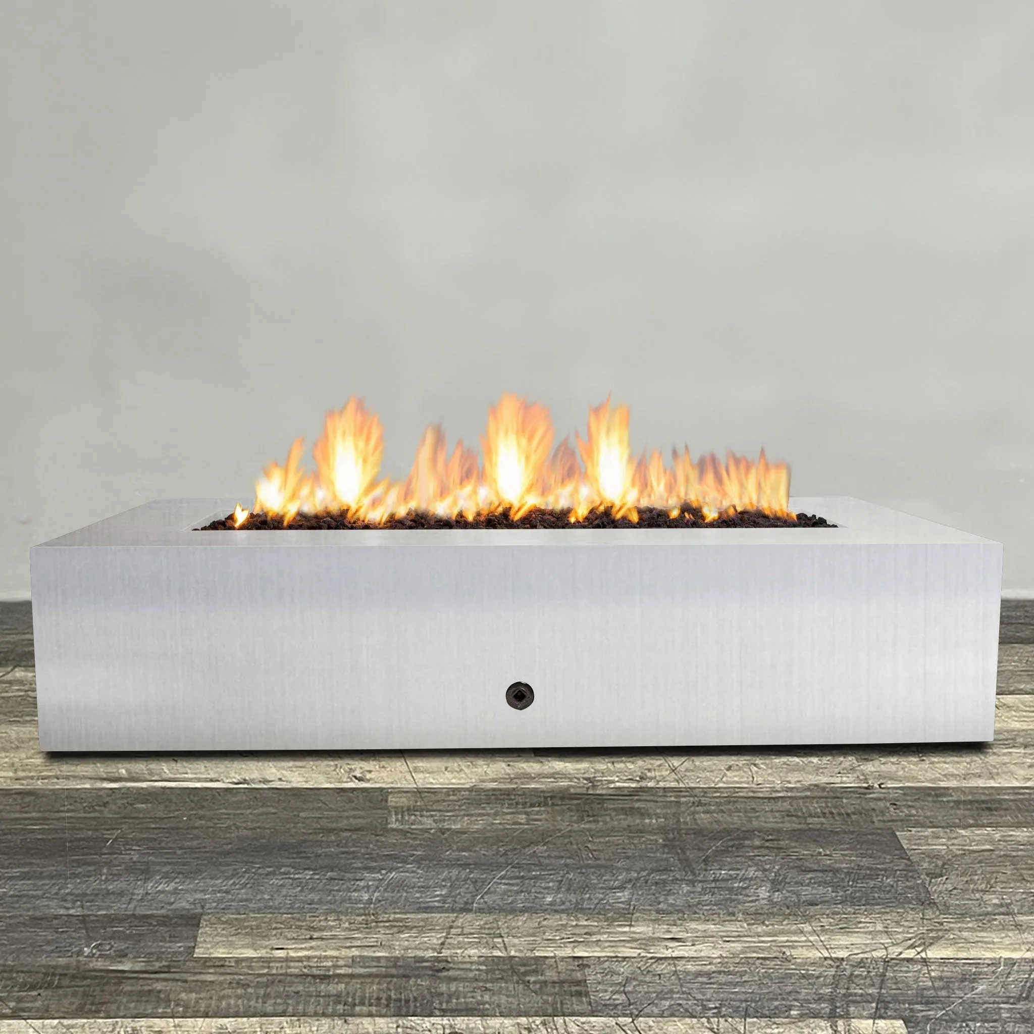 Starfire Designs Metal Gravity 72" x 38" Rectangle Stainless Steel Gas Fire Pit