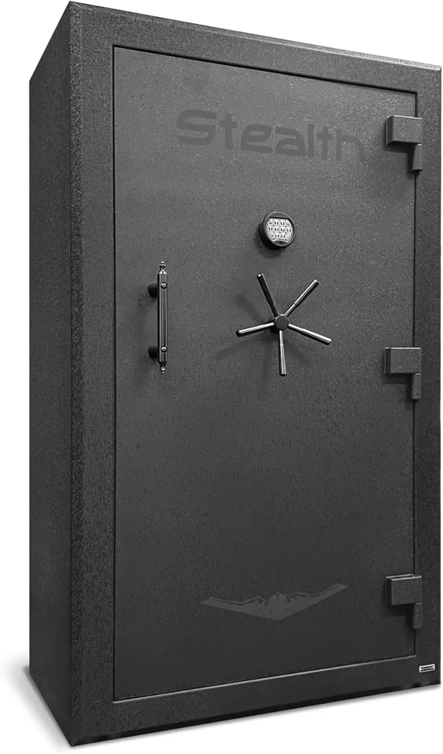 Stealth Premier PR50 Gun Safe Fits 50 Rifles & Pistols, Built Extremely Heavy Duty, 90 Minutes of Fire Protection, Premium Door Panel Organizer, LED Light Kit, Internal Power, California DOJ Approved