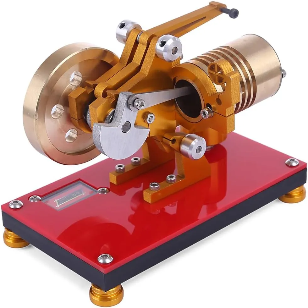 Stirling Engine Model Kit, Suction Fire Type Adjustable Speed Thermodynamics Engine for Physics Science Experiment Display
