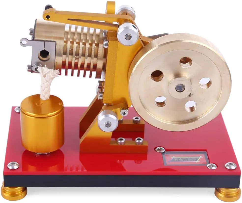 Stirling Engine Model Kit, Suction Fire Type Adjustable Speed Thermodynamics Engine for Physics Science Experiment Display