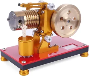 Stirling Engine Model Kit, Suction Fire Type Adjustable Speed Thermodynamics Engine for Physics Science Experiment Display
