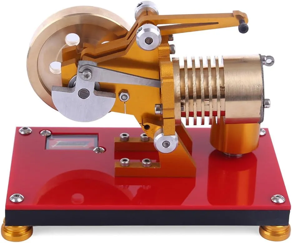 Stirling Engine Model Kit, Suction Fire Type Adjustable Speed Thermodynamics Engine for Physics Science Experiment Display