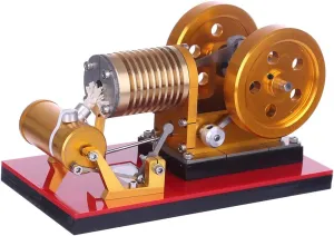 Stirling Engine Motor Model That Run,Suction Fire Type Stirling High-end Professional Edition Brass Air Cylinder Heat Energy Engine Model Physics Science Experiment Toy for Adults