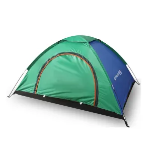 STRAUSS Portable Tent for Camping - 4 Person | Waterproof | Easy Setup | Blue/Green