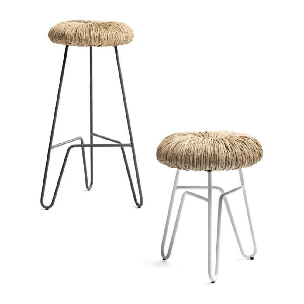 Straw-Padded Counter Stool | Mogg Donut