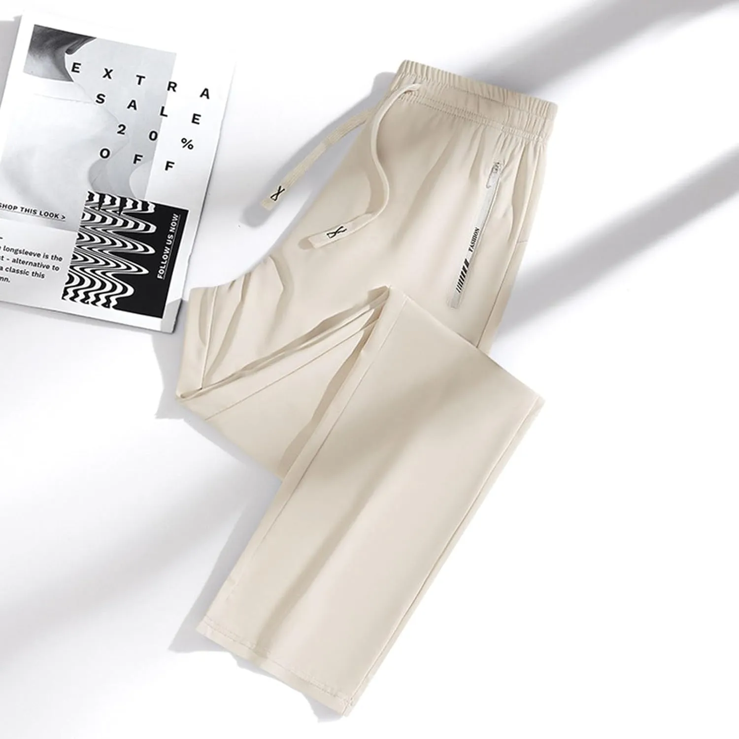 Stretch Pants for Women Ultra Ice Silk Breathable Quick Drying Pant Versatile Slack Lounge Trouser for Everyday Wear