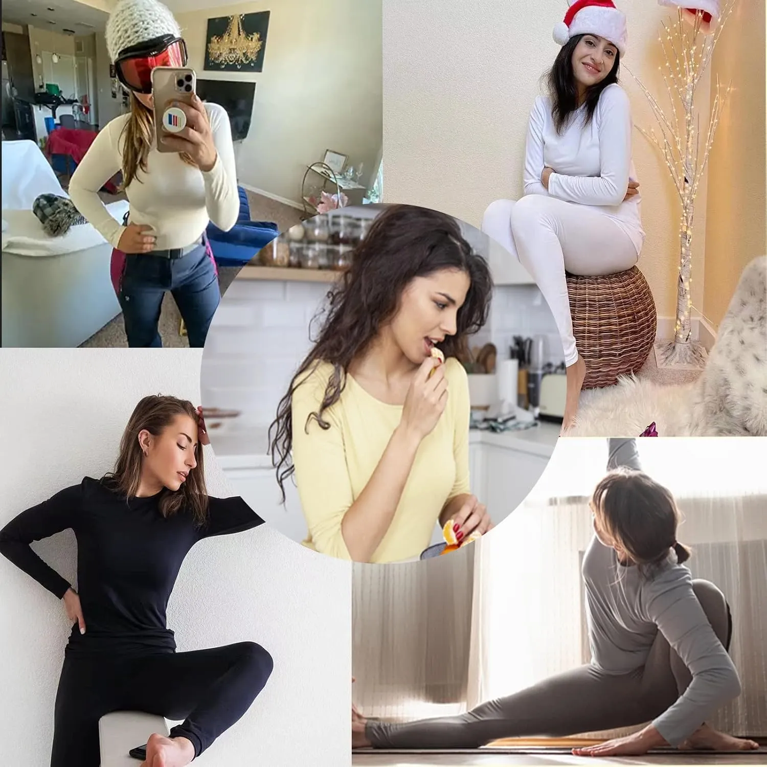Subuteay Thermal Underwear for Women Long Johns Top & Bottom Fleece Lined Base Layer Leggings Set…