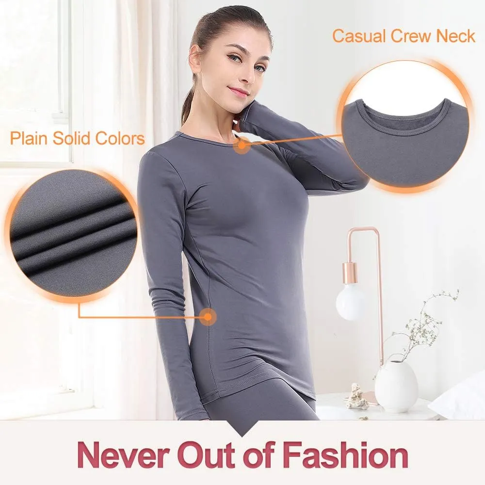 Subuteay Thermal Underwear for Women Long Johns Top & Bottom Fleece Lined Base Layer Leggings Set…