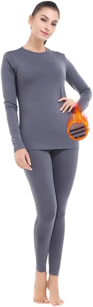 Subuteay Thermal Underwear for Women Long Johns Top & Bottom Fleece Lined Base Layer Leggings Set…