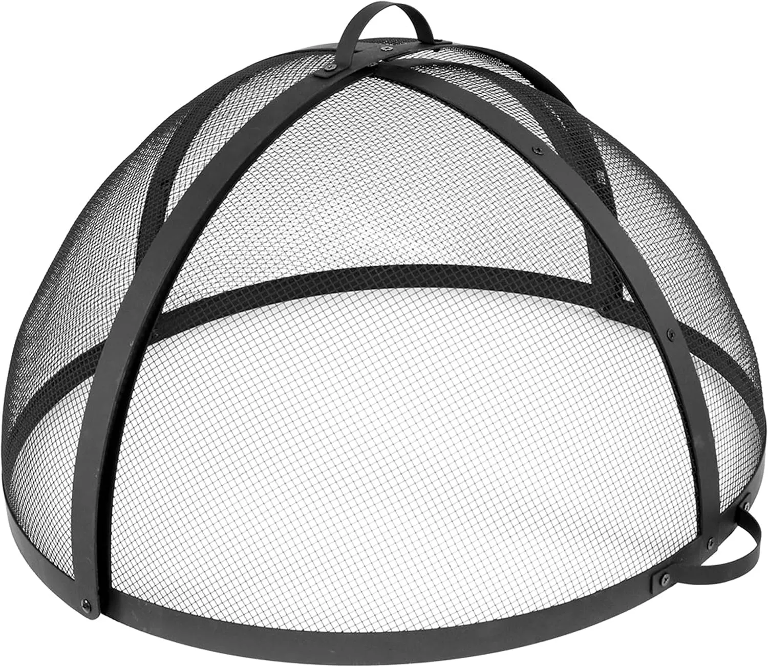 Sunnydaze Fire Pit Screen - Round Fire Pit Spark Screen - Heavy-Duty Steel Mesh Metal Cover with Handle - Fire Pit Screen Cover with Door - 32 Inch Diameter