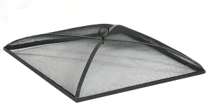 Sunnydaze Heavy-Duty Black Steel Mesh Fire Pit Spark Screen Cover - 36-Inch Square