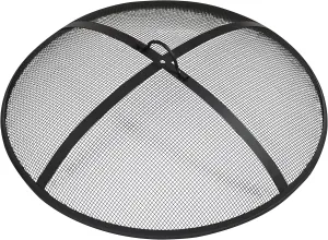 Sunnydaze Heavy-Duty Steel Mesh Fire Pit Screen - Fire Pit Spark Screen with Handle - 36-Inch Diameter