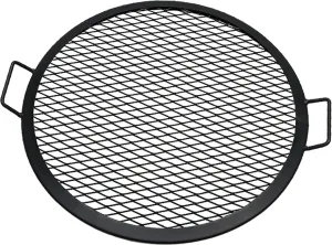 Sunnydaze X-Marks Fire Pit Cooking Grate - Outdoor Round Black Steel BBQ Campfire Grill with Handles - 22-Inch