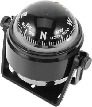 SUPVOX Car Guide Ball Automotive Compass Ball Marine Flares for Boats Boat Compass Tool Car Thermometer Compass Navigation Compass Auto Dash Mount Compass Plastic Black