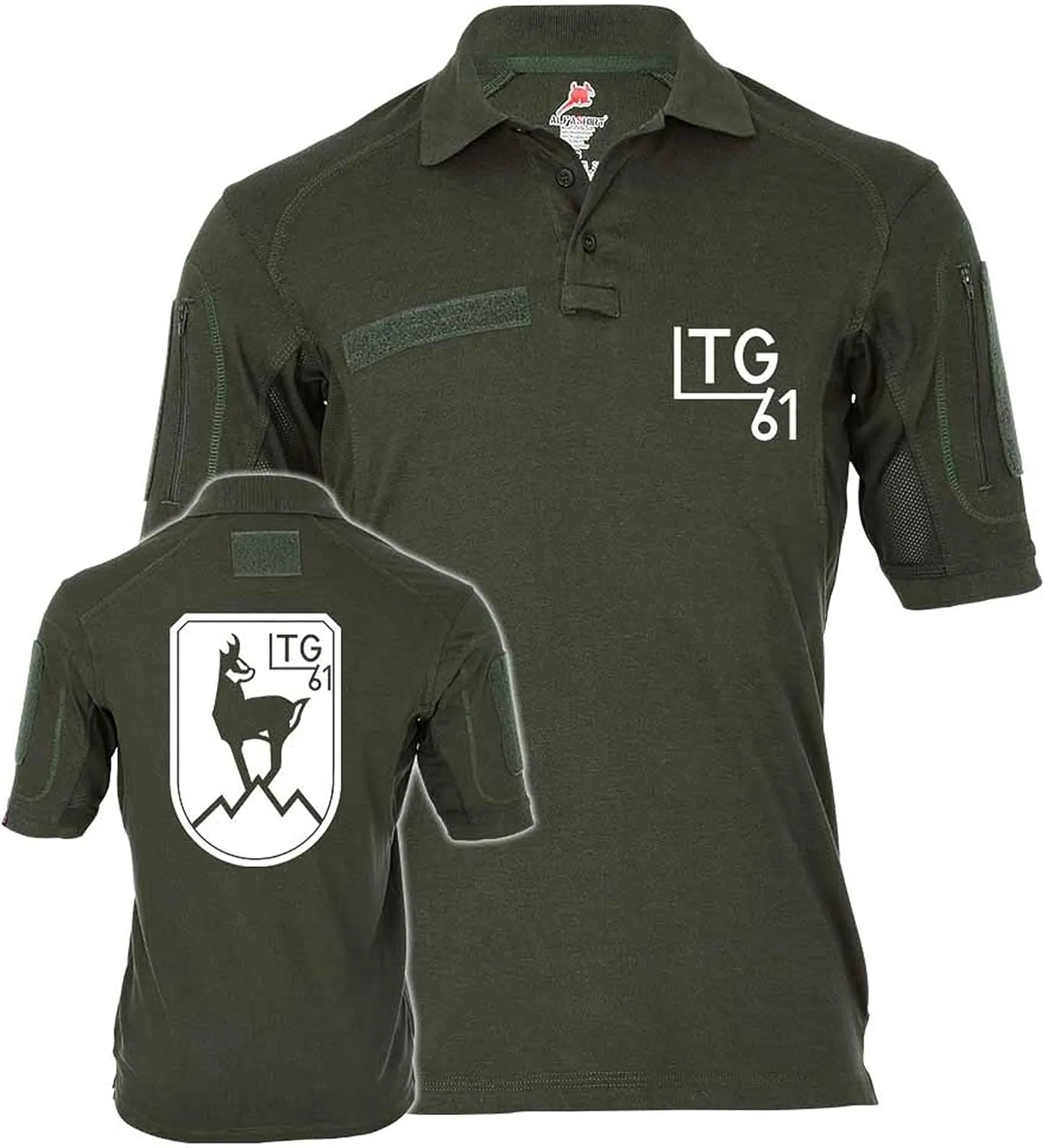 Tactical Polo Shirt Alpha Air Transport Fleet 61 LTG61 Air Force BW #19132, Size: 4XL, Colour: Olive
