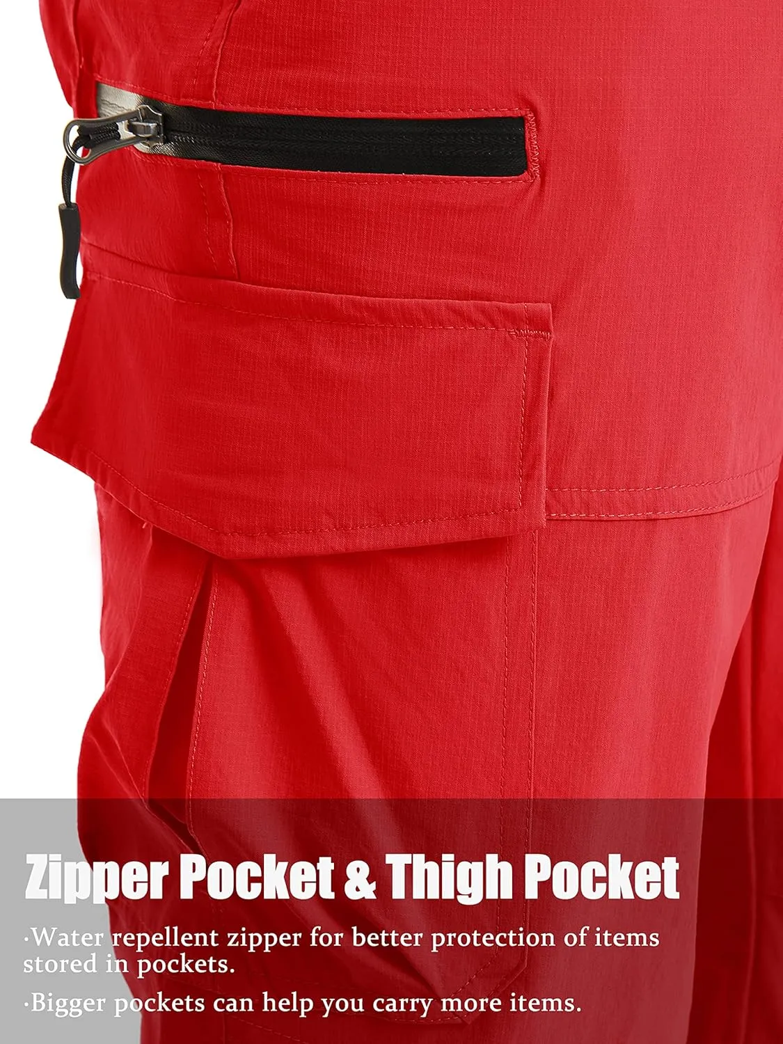 TACVASEN Men's Capri Pants Quick Dry Cargo Hiking Water Resistant Work Summer Long Shorts Below Knee