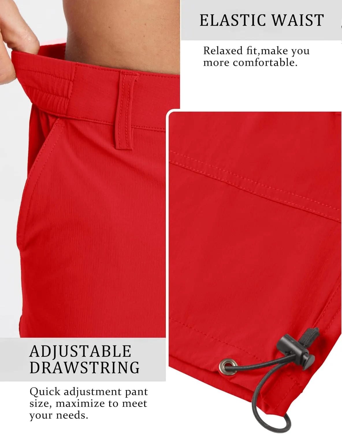 TACVASEN Men's Capri Pants Quick Dry Cargo Hiking Water Resistant Work Summer Long Shorts Below Knee
