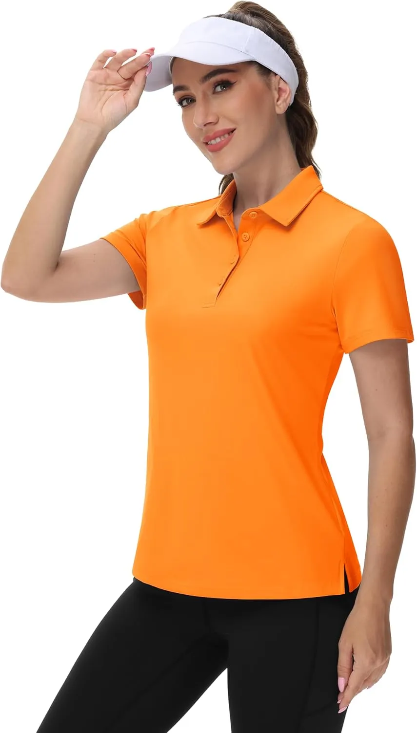TACVASEN Women's Golf Polo Shirts Short Sleeve UPF 50  Sun Protection Golf Shirts for Women Quick Dry Collared Polos