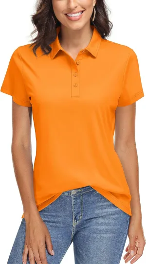 TACVASEN Women's Golf Polo Shirts Short Sleeve UPF 50  Sun Protection Golf Shirts for Women Quick Dry Collared Polos
