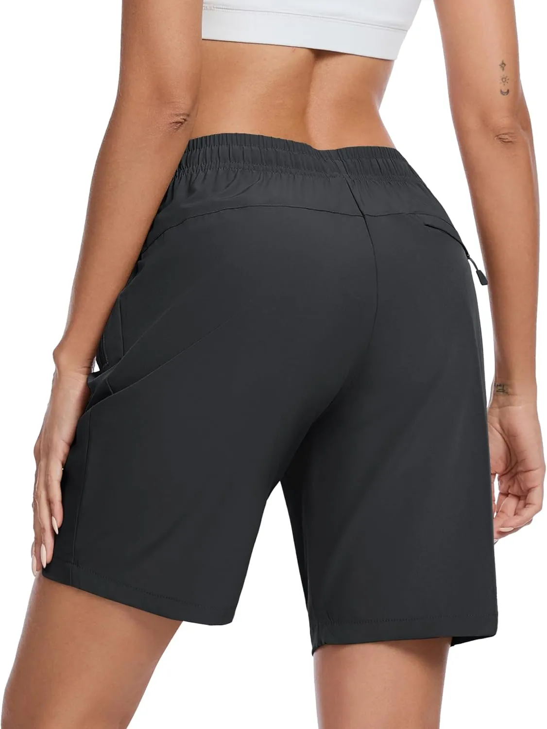 TACVASEN Women's Hiking Shorts Quick Dry Lightweight 8" Water Resistant Athletic Shorts with Pockets Outdoor Golf Active