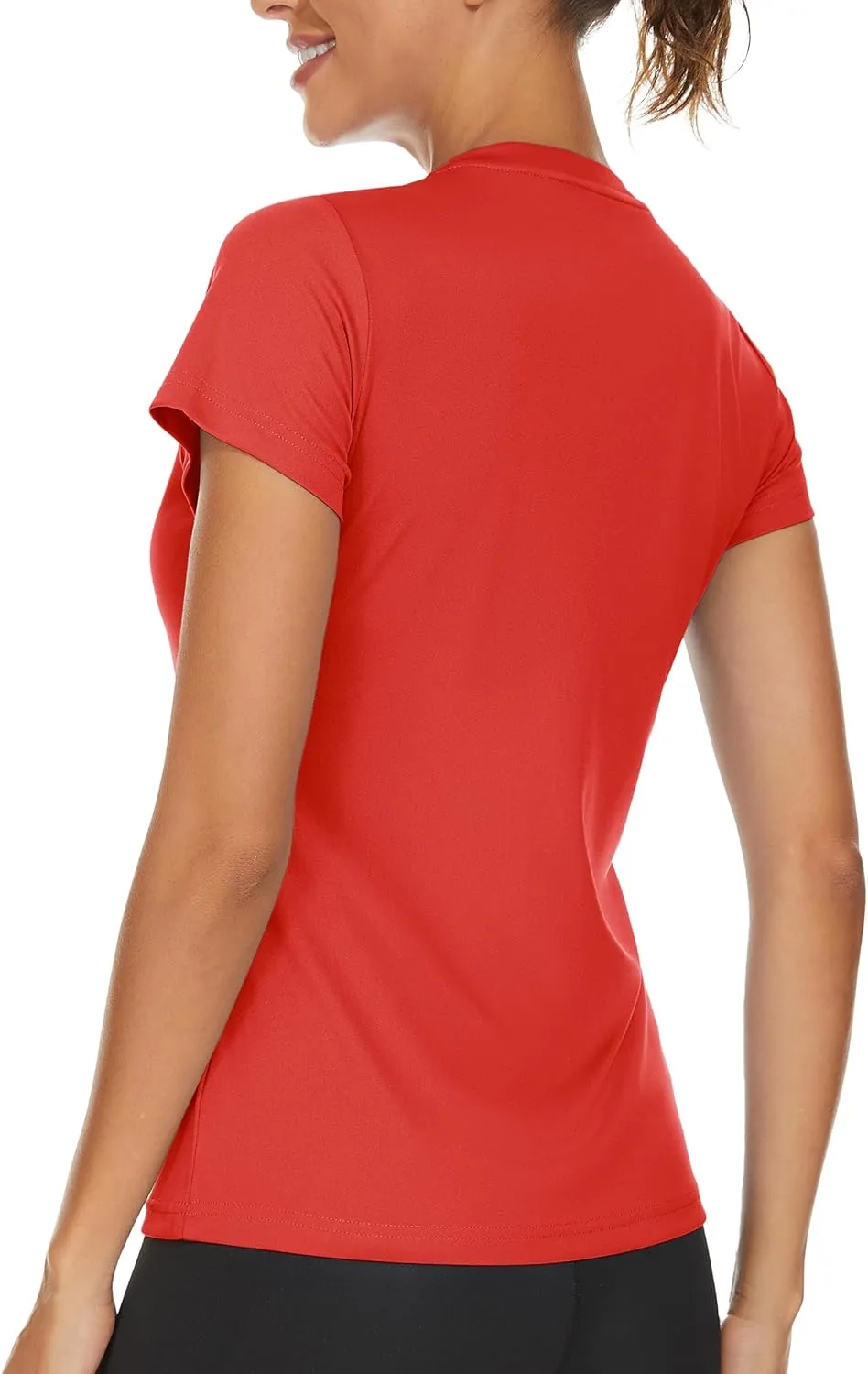 TACVASEN Workout Tops for Women UPF 50  Sun Protection V-Neck T Shirts Short Sleeve Quick Dry Athletic Running Shirts