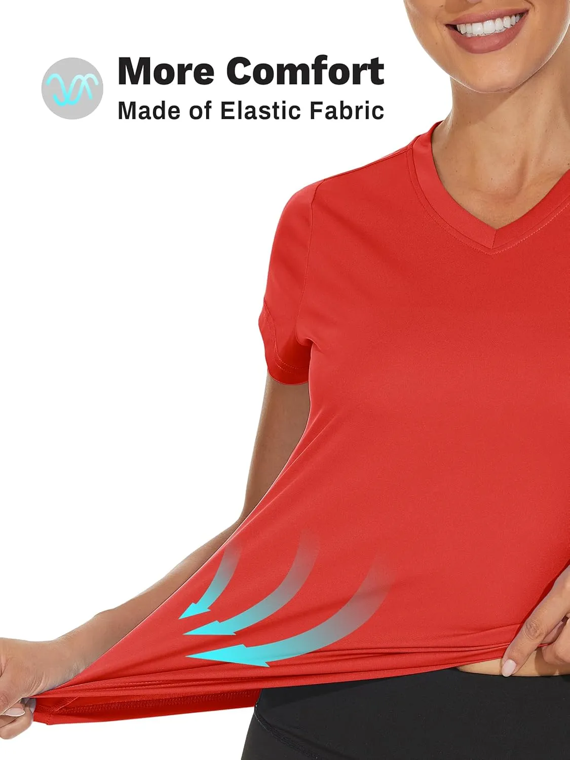 TACVASEN Workout Tops for Women UPF 50  Sun Protection V-Neck T Shirts Short Sleeve Quick Dry Athletic Running Shirts