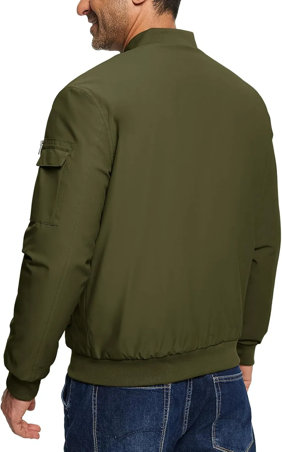 TBMPOY Men's Bomber Jacket Lightweight Winter Windbreaker Zip Up Padded Softshell Windproof Water-Resistant Casual Fall Coat