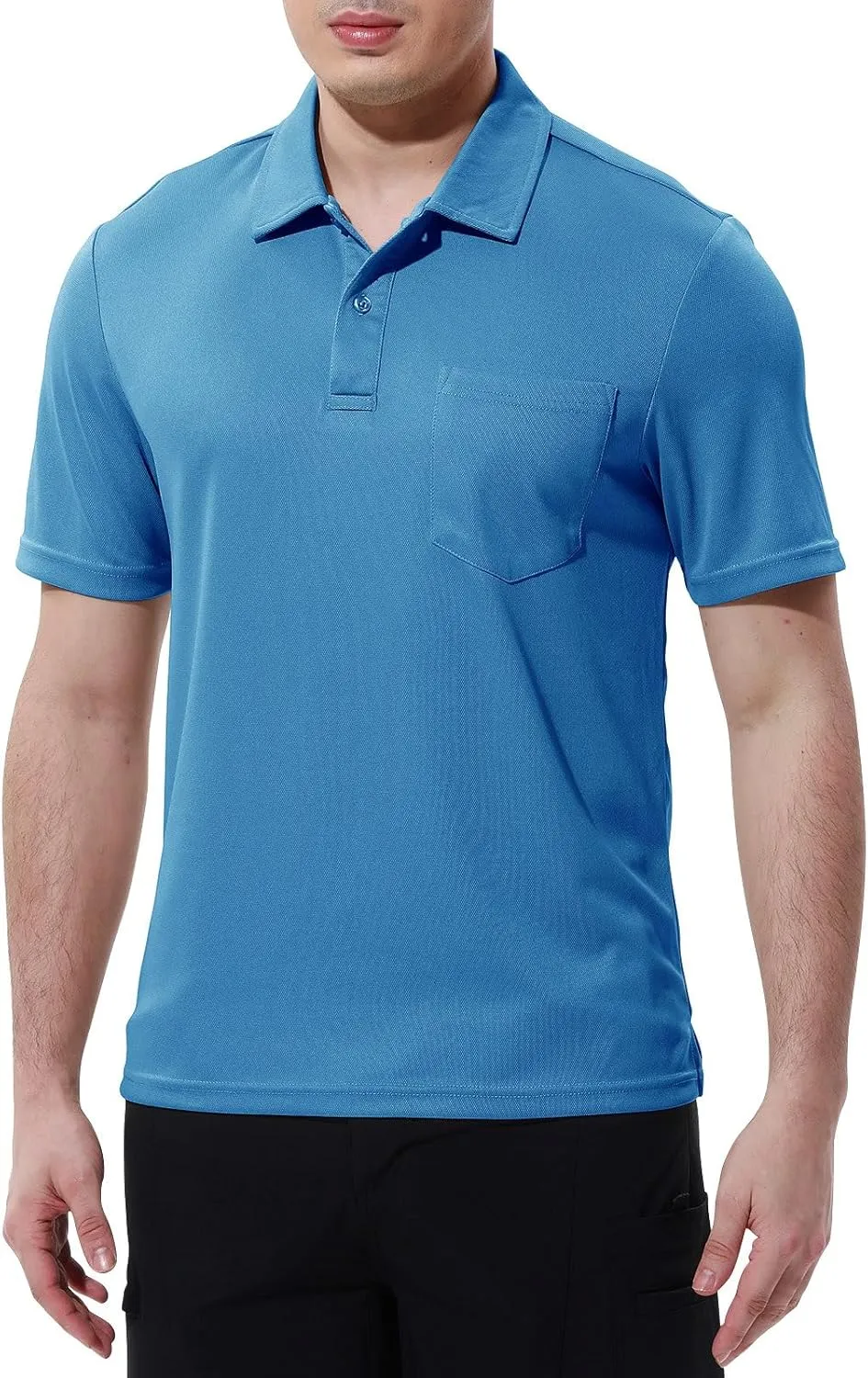 TBMPOY Men's Polo Shirts with Pocket Short Sleeve Quick Dry Casual Sports Outdoor Golf Shirt
