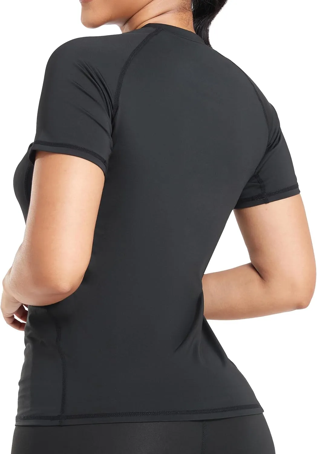 TELALEO 4 Pack Women's Compression Shirt Running Athletic T-Shirts Workout Tops Baselayer Short Sleeve Yoga Gym Sports Gear