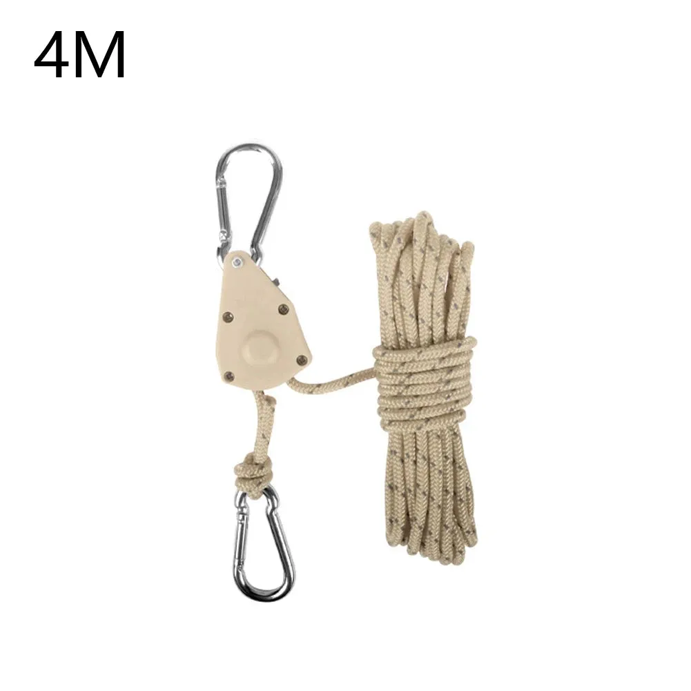 Tent Rope Hanger Pulley Hook - Adjustable Lanyard Hanging for Camping and Outdoor Activities