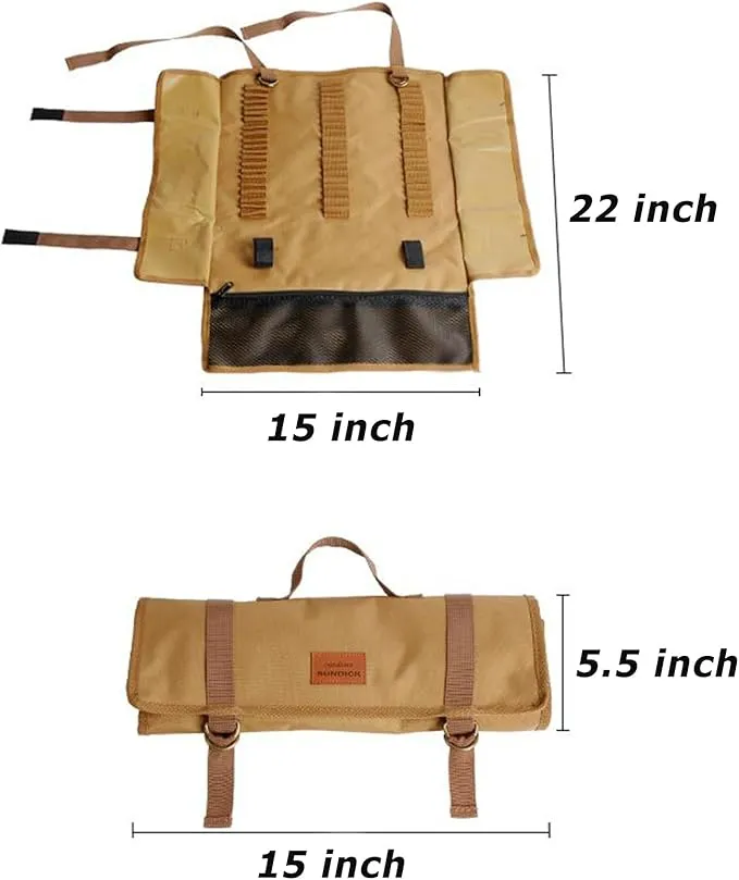 Tent Stakes Storage Bag Max 14.96"/38cm in Length Color Khaki, Suitable for Camping Hammer Set