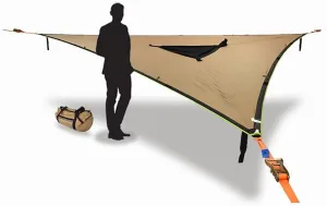 Tentsile Trillium Giant Hammock, The Original Tree Tent Company, 3 Adult Capacity, Anti-Roll, Central Hatch, Ratches and Straps Included, Designed in The UK (3 Person, Safari Brown)