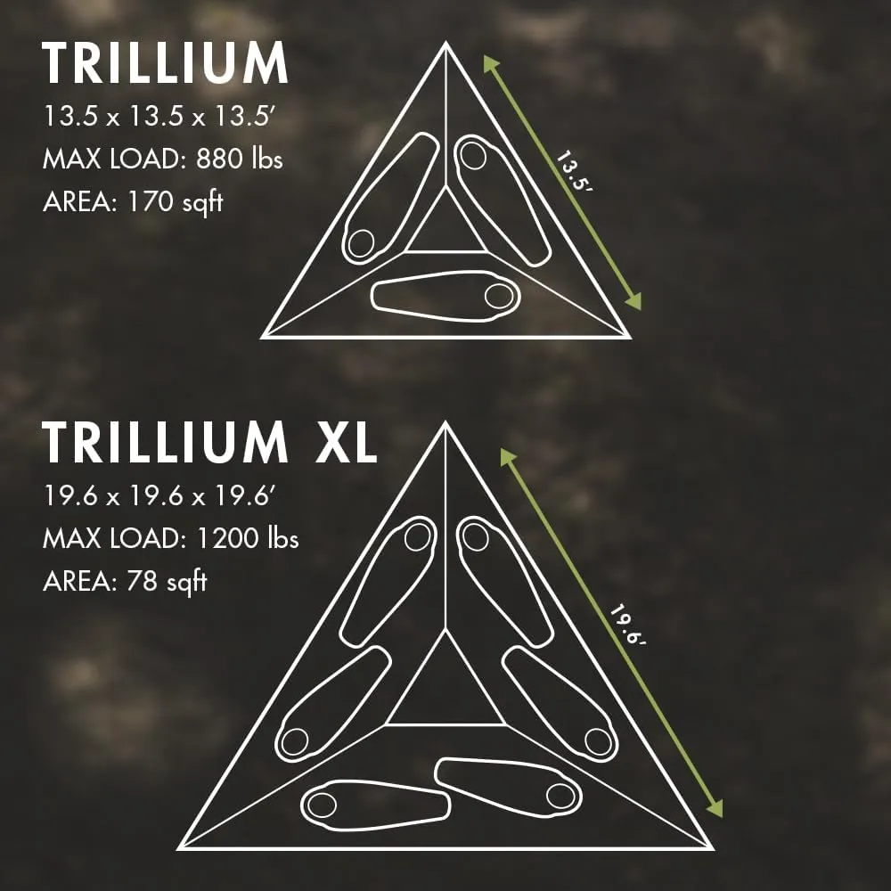 Tentsile Trillium Giant Hammock, The Original Tree Tent Company, 3 Adult Capacity, Anti-Roll, Central Hatch, Ratches and Straps Included, Designed in The UK (3 Person, Safari Brown)