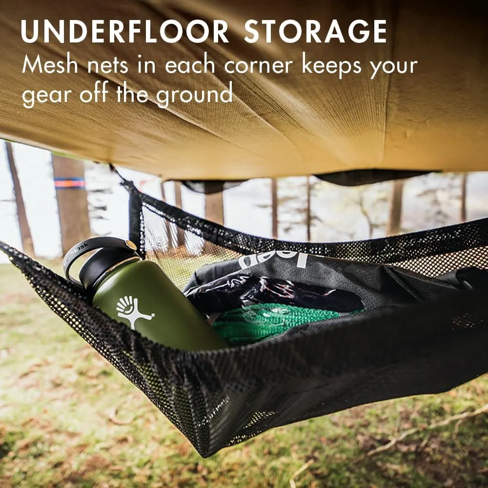 Tentsile Trillium Giant Hammock, The Original Tree Tent Company, 3 Adult Capacity, Anti-Roll, Central Hatch, Ratches and Straps Included, Designed in The UK (3 Person, Safari Brown)