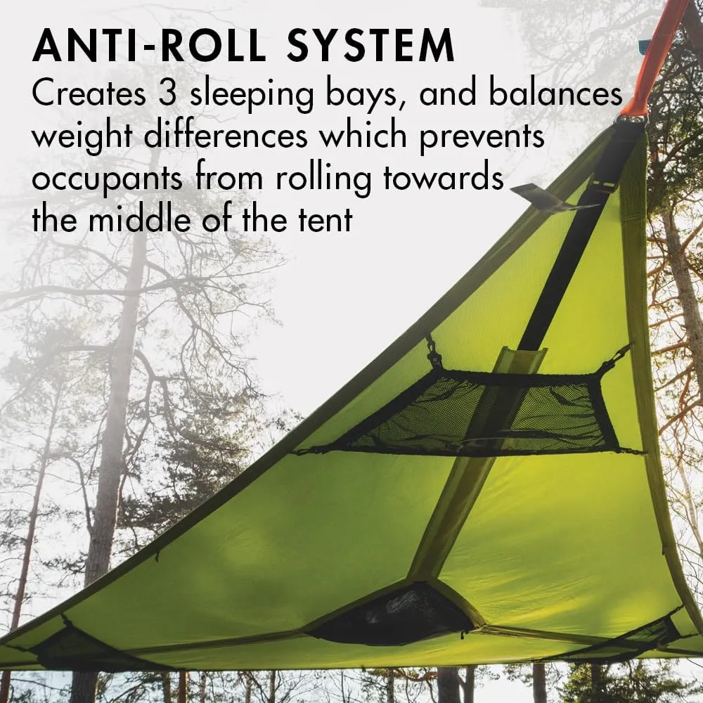 Tentsile Trillium Giant Hammock, The Original Tree Tent Company, 3 Adult Capacity, Anti-Roll, Central Hatch, Ratches and Straps Included, Designed in The UK (3 Person, Safari Brown)