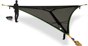 Tentsile Trillium Giant Hammock, The Original Tree Tent Company, 6 Adult Capacity, Anti-Roll, Central Hatch, Ratches and Straps Included, Designed in The UK (6 Person, Black Mesh)