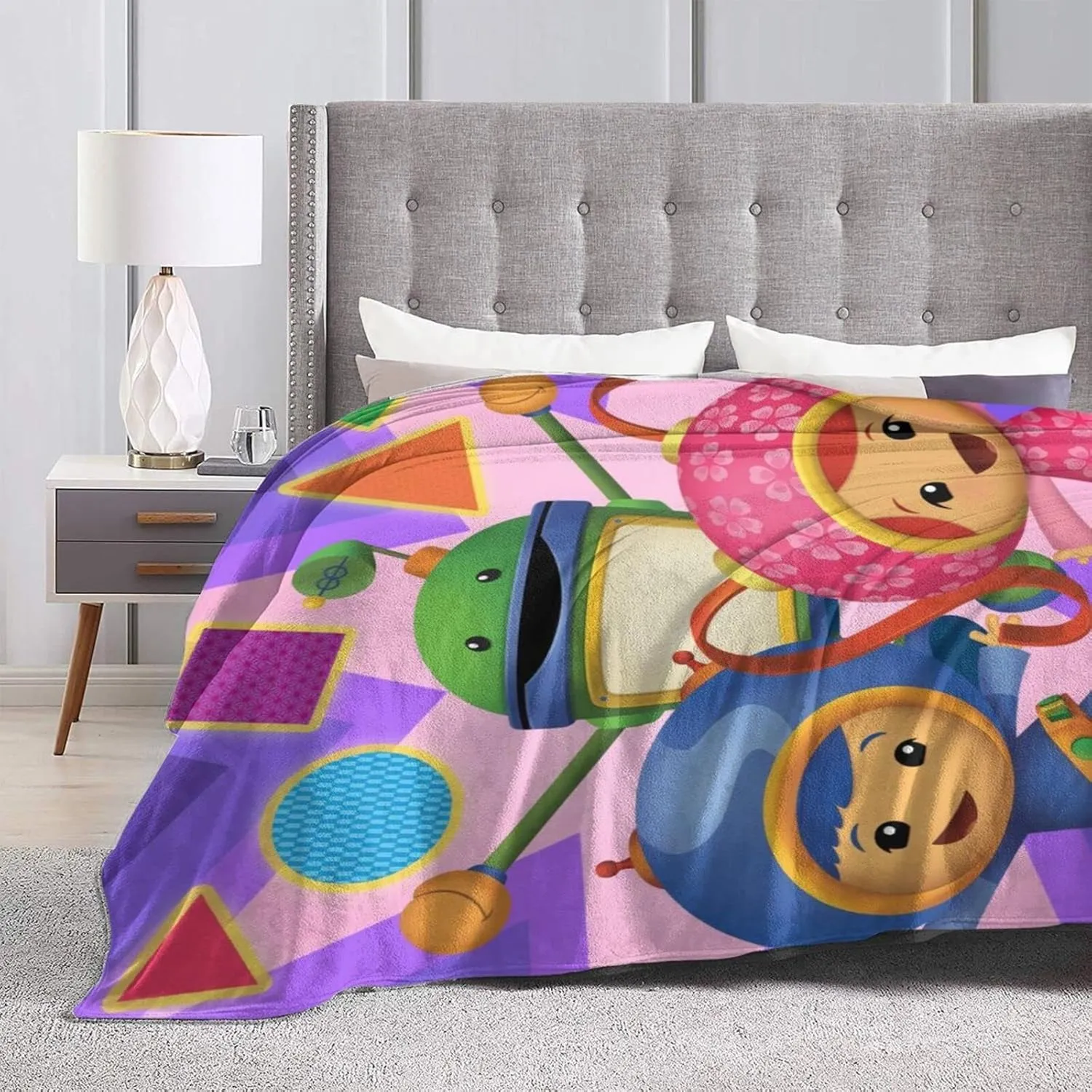 Throw Blanket Team Anime Umizoomi Soft Flannel Blankets for Children Adult All Season Air Conditioning Blanket for Bed Living Room Sofa 40"x30"
