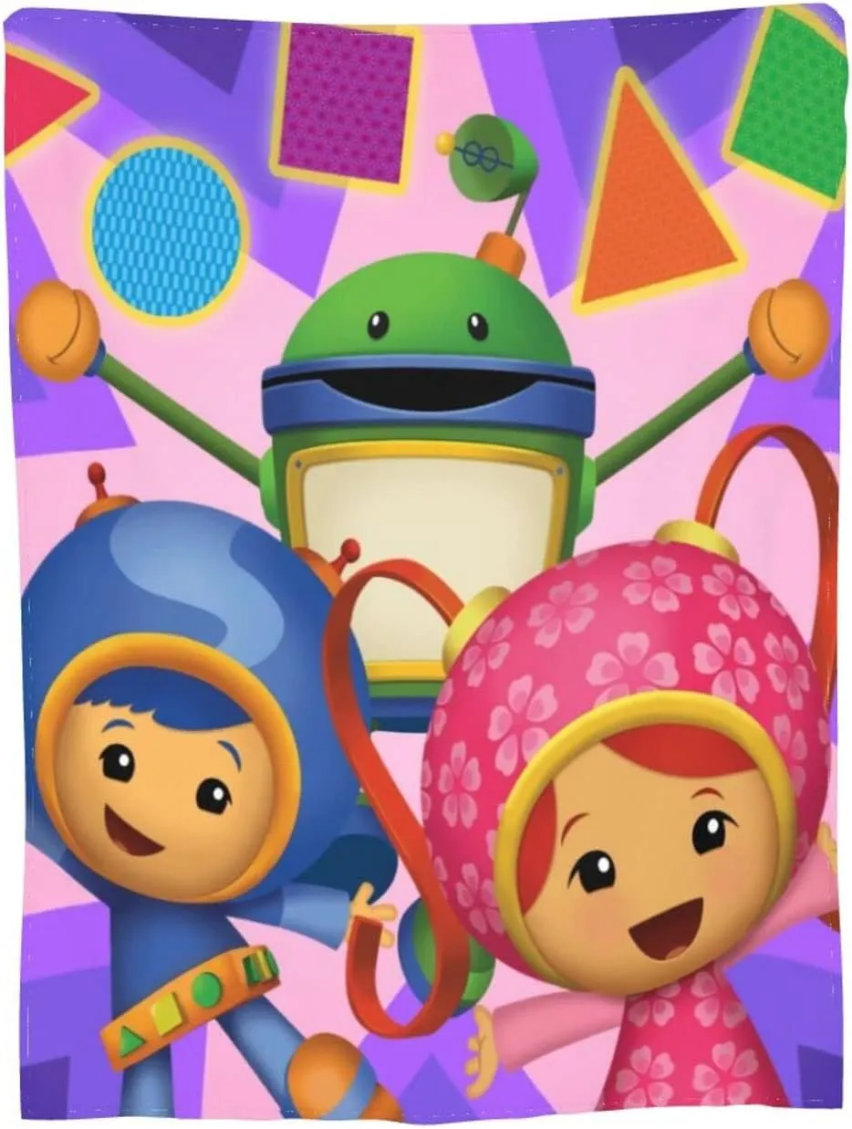 Throw Blanket Team Anime Umizoomi Soft Flannel Blankets for Children Adult All Season Air Conditioning Blanket for Bed Living Room Sofa 40"x30"