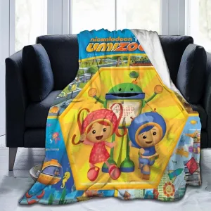 Throw Blanket Team Anime Umizoomi Soft Flannel Blankets for Children Adult All Season Air Conditioning Blanket for Bed Living Room Sofa 40"x30"