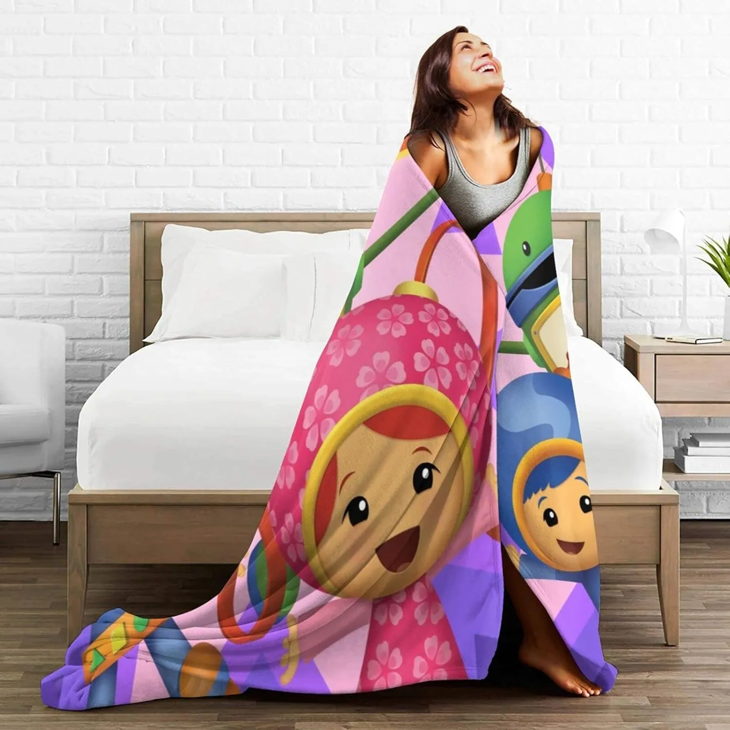 Throw Blanket Team Anime Umizoomi Soft Flannel Blankets for Children Adult All Season Air Conditioning Blanket for Bed Living Room Sofa 40"x30"