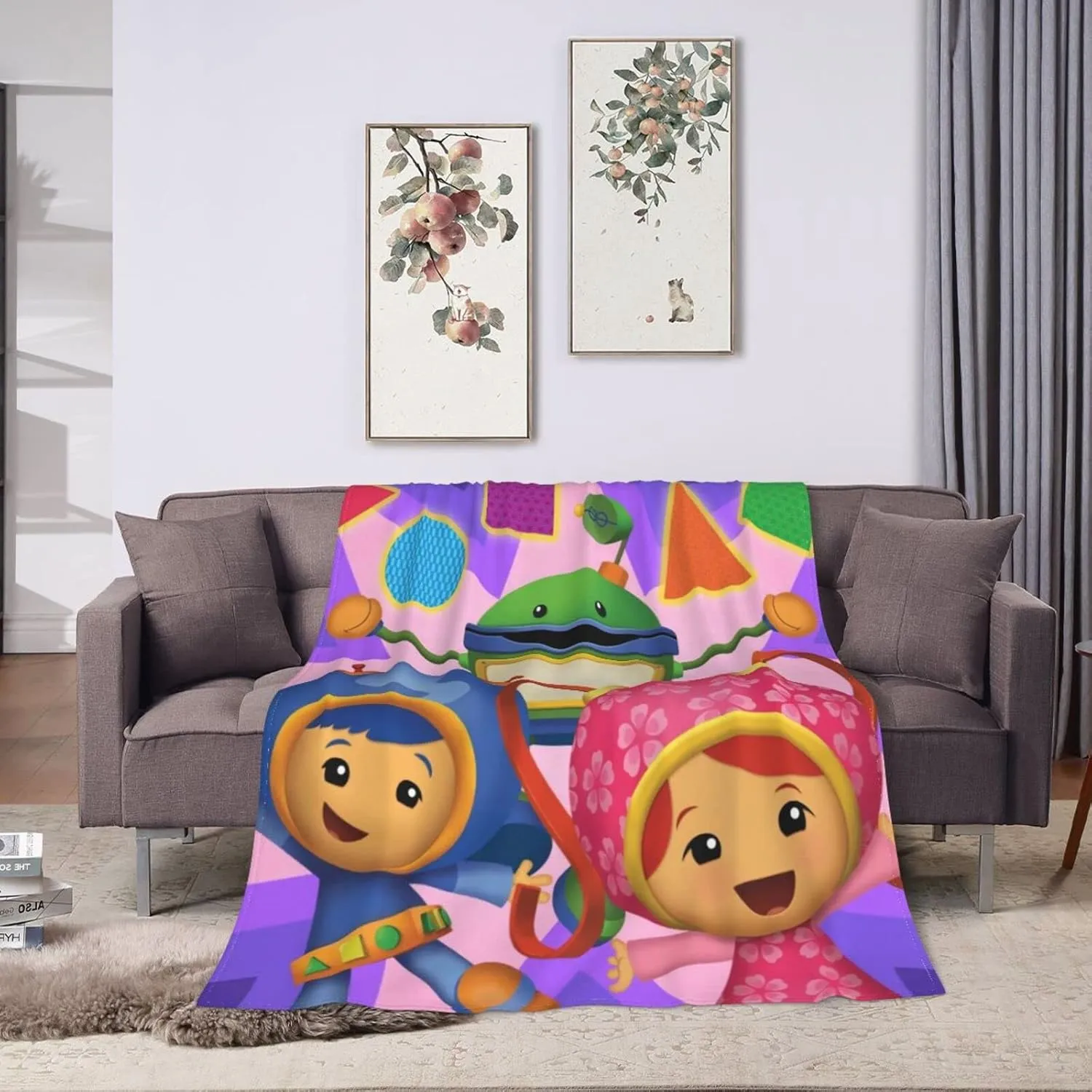 Throw Blanket Team Anime Umizoomi Soft Flannel Blankets for Children Adult All Season Air Conditioning Blanket for Bed Living Room Sofa 40"x30"