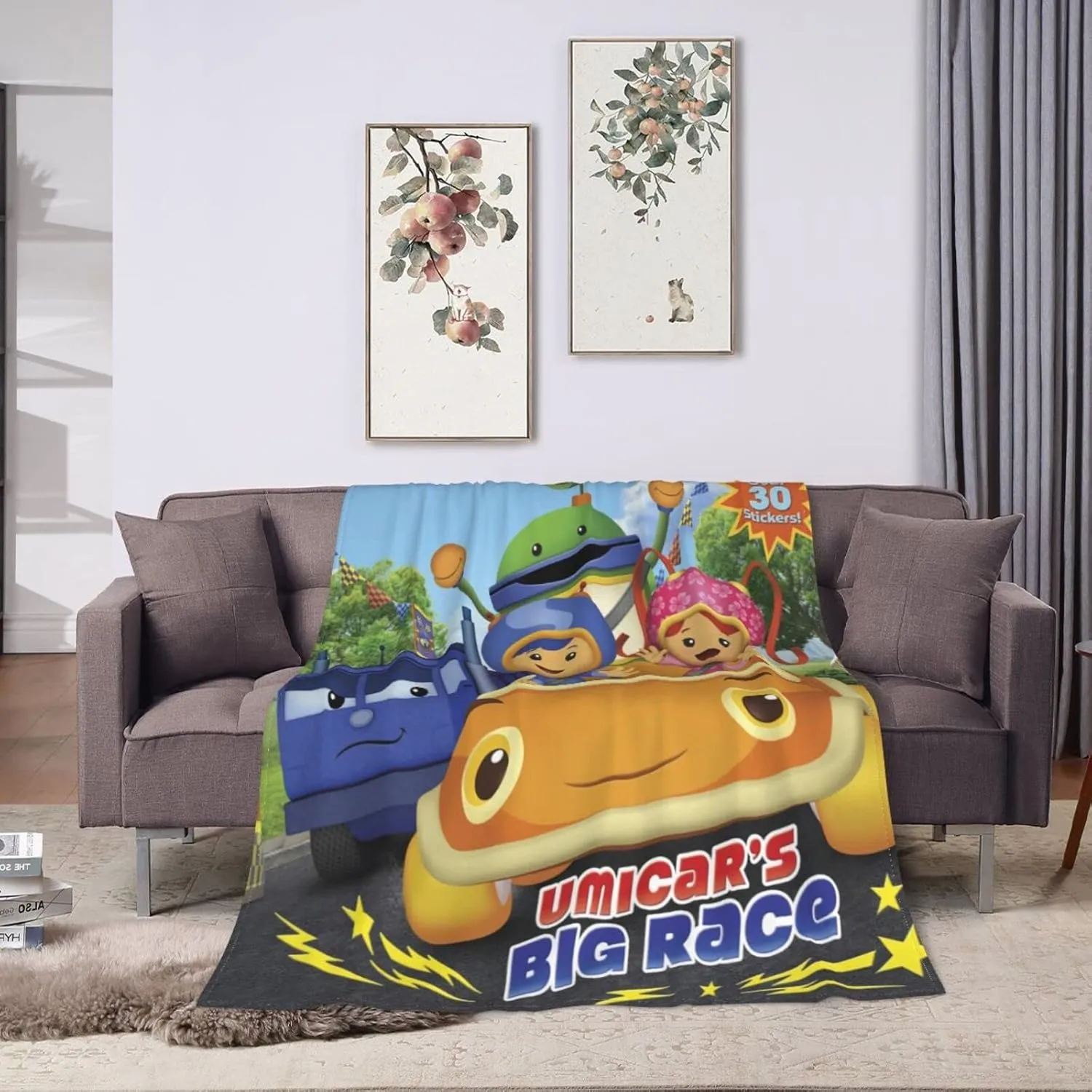 Throw Blanket Team Anime Umizoomi Soft Flannel Blankets for Children Adult All Season Air Conditioning Blanket for Bed Living Room Sofa 50"x40"