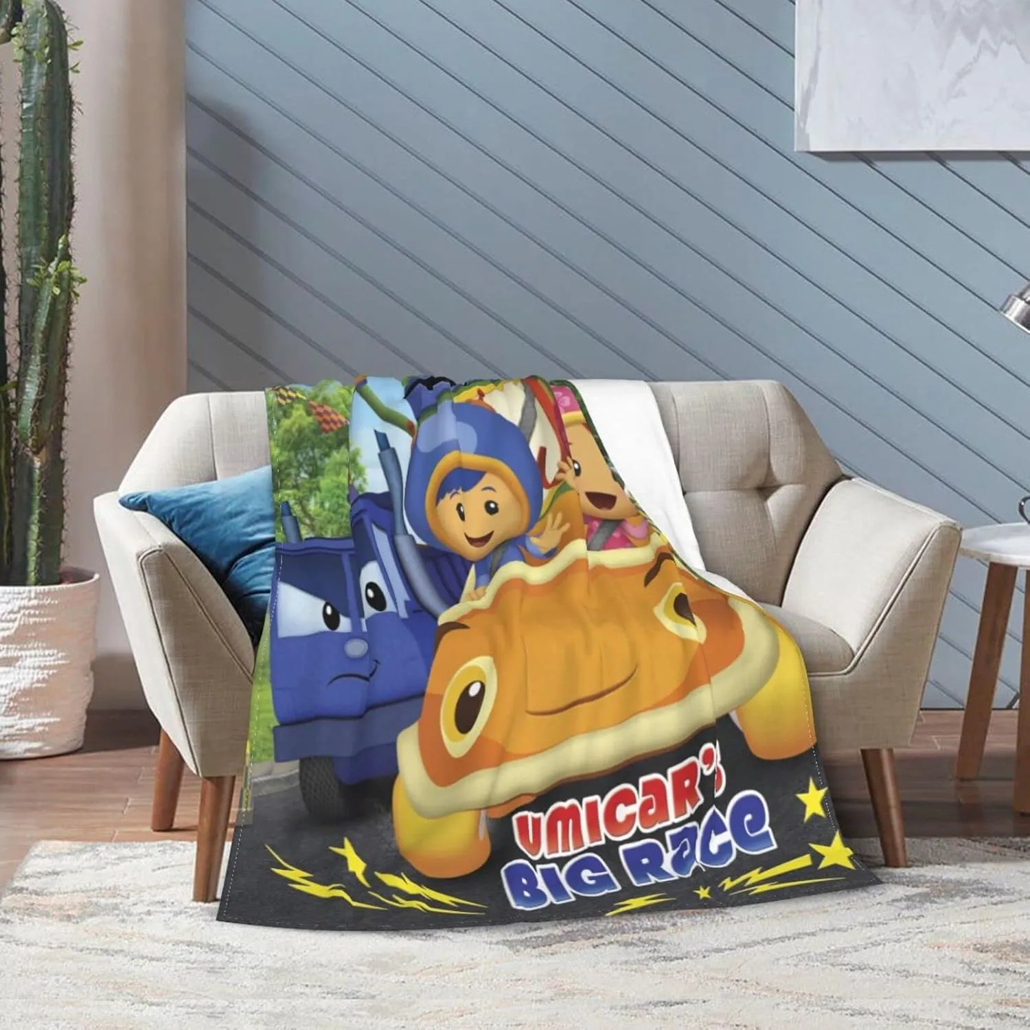 Throw Blanket Team Anime Umizoomi Soft Flannel Blankets for Children Adult All Season Air Conditioning Blanket for Bed Living Room Sofa 50"x40"