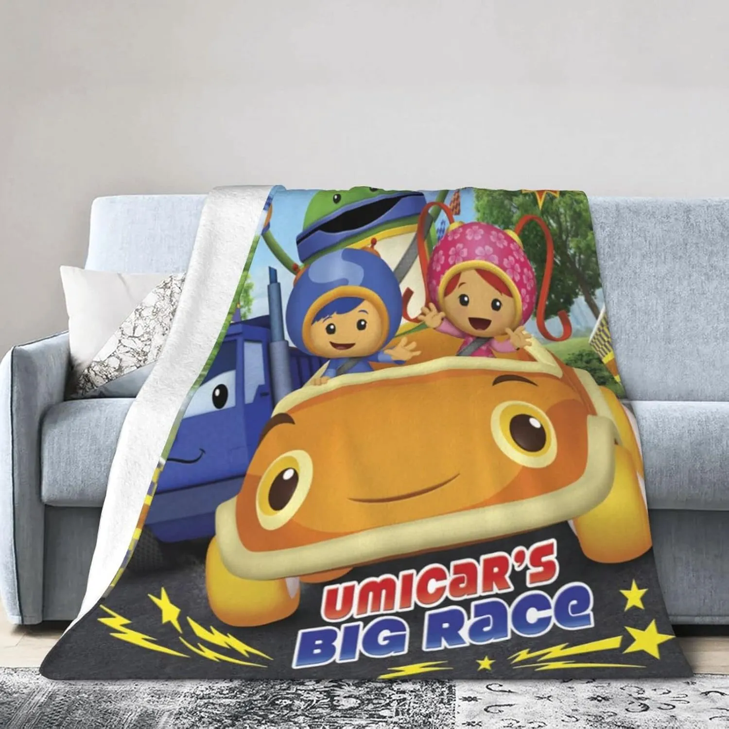 Throw Blanket Team Anime Umizoomi Soft Flannel Blankets for Children Adult All Season Air Conditioning Blanket for Bed Living Room Sofa 50"x40"