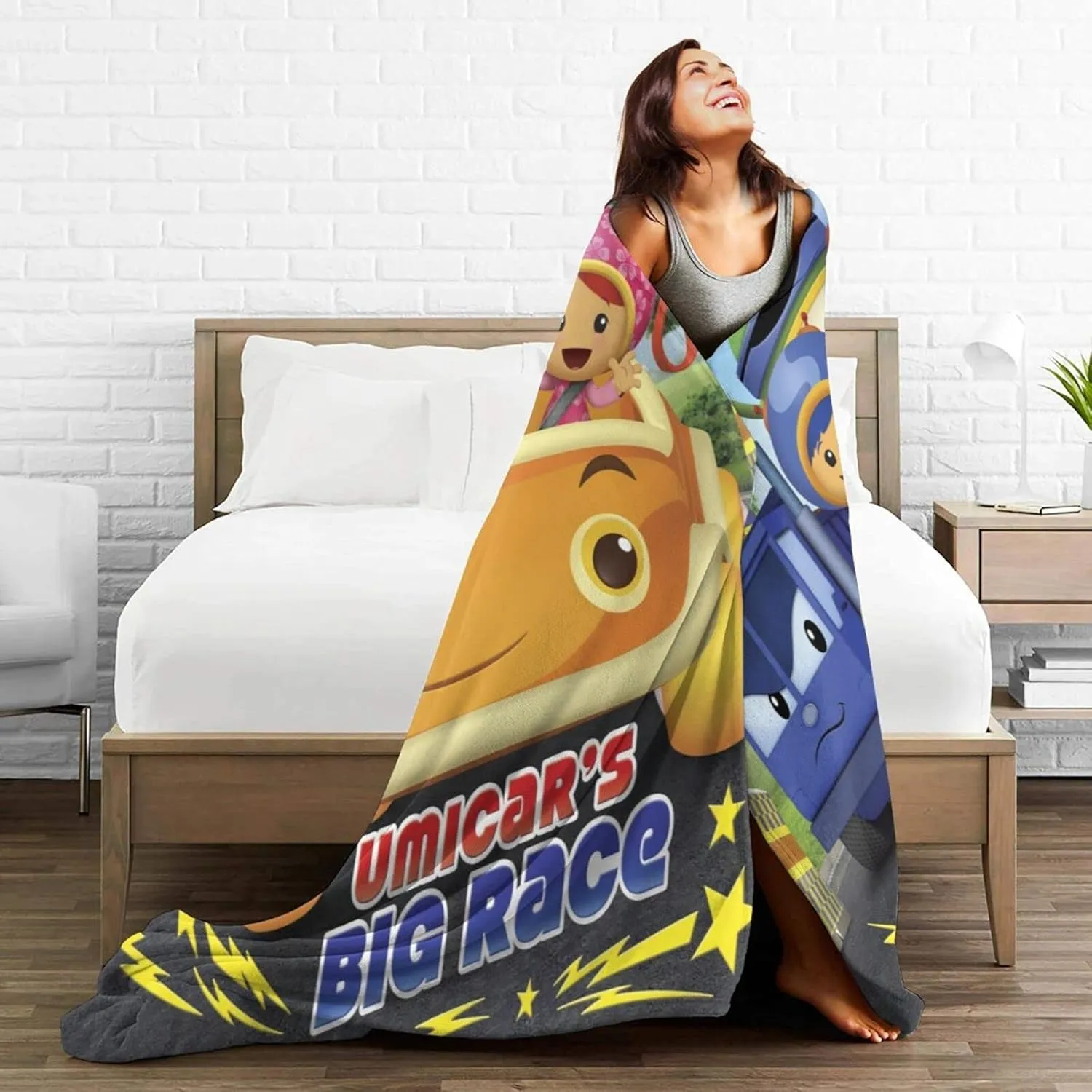Throw Blanket Team Anime Umizoomi Soft Flannel Blankets for Children Adult All Season Air Conditioning Blanket for Bed Living Room Sofa 50"x40"