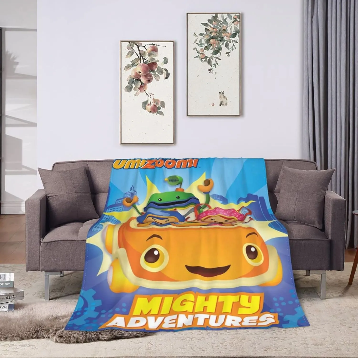 Throw Blanket Team Anime Umizoomi Soft Flannel Blankets for Children Adult All Season Air Conditioning Blanket for Bed Living Room Sofa 60"x50"