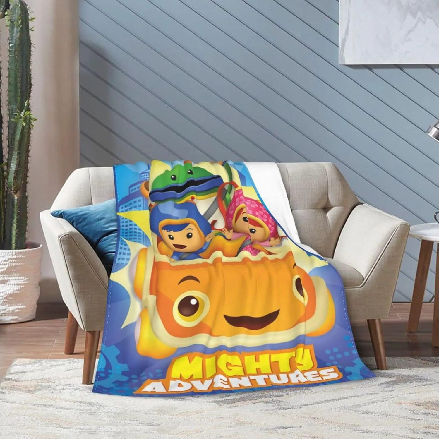 Throw Blanket Team Anime Umizoomi Soft Flannel Blankets for Children Adult All Season Air Conditioning Blanket for Bed Living Room Sofa 60"x50"