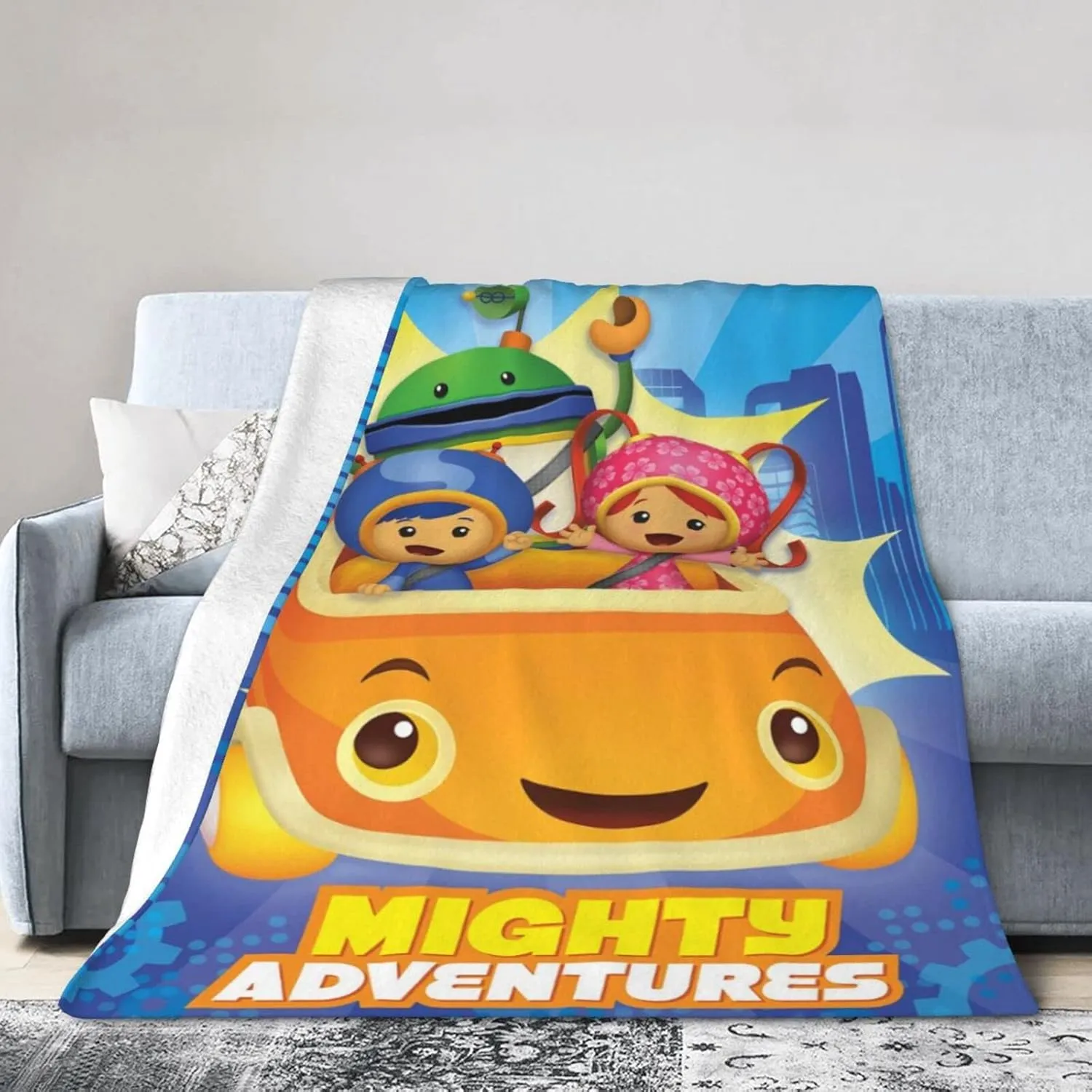 Throw Blanket Team Anime Umizoomi Soft Flannel Blankets for Children Adult All Season Air Conditioning Blanket for Bed Living Room Sofa 60"x50"